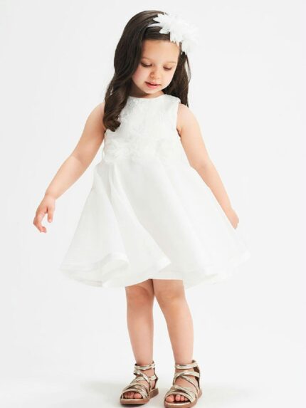 ABITO CERIMONIA RICAMATO SARABANDA - Abito cerimonia smanicato con corpetto ricamato.