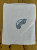 Asciugamano Oceano Quadrato spugna - 100% cotone - con decoro macchinina sul cappuccio. Made in Italy