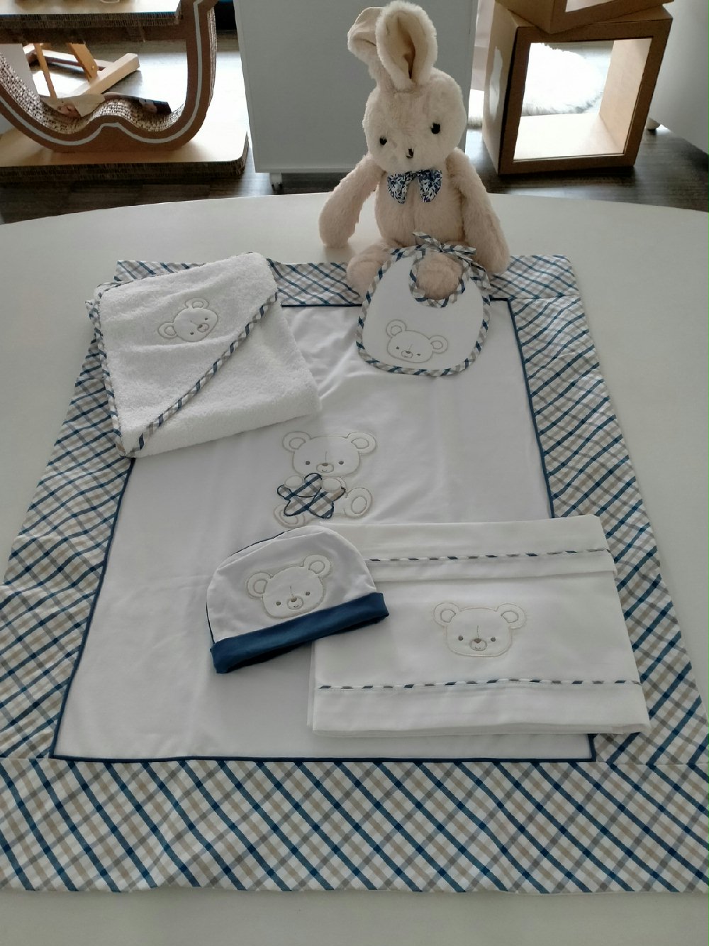 Copertina Leggera Neonato 100% Cotone Con Orsetto - 85x85 Cm Per Primavera/Estate - Foto 12