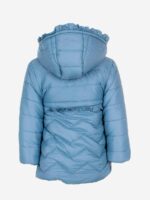 Giubbino bimba Renascence Giubbino lungo con cappuccio, allacciatura zippata, piccola rouche applicata in vita, foderato in pile. Peso autunnale