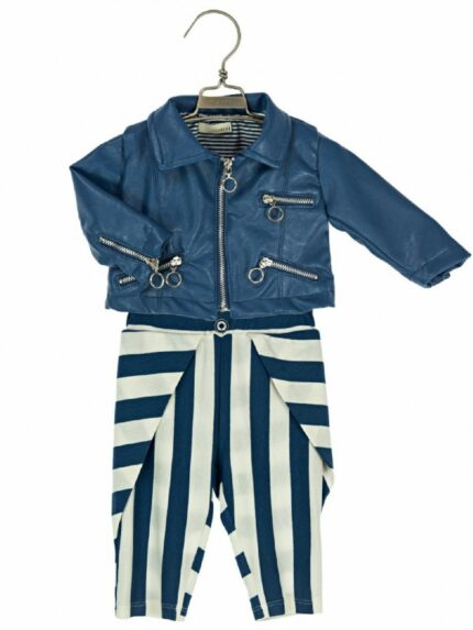 PANTALONI PALAZZO RIGATI MAPERÒ - Pantaloni palazzo in viscosa, motivo rigato blu.