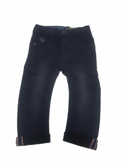 PANTALONI TAPERED FIT ZEGER RETOUR - Pantaloni in cotone elasticizzato modello 5 tasche, tapered fit, allacciatura con gancio, elastico interno. Taglie junior da 2 a 16 anni.