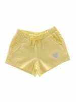 Shorts baby Ubs2 Shorts per bimba in jersey di cotone elasticizzato giallo, tasche a balza.