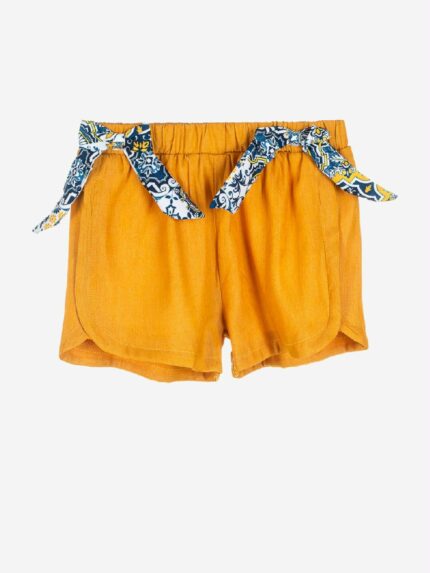 Shorts Maiolica Ativo Kids Shorts da bambina con fiocchi in vita in tessuto fantasia.