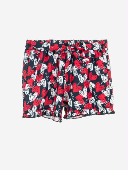 Shorts Spring Breeze Ativo Kids Shorts da bambina con stampa cuori all-over, fiocchetto in vita, elastico interno regolabile.