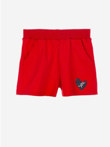 Shorts Spring Breeze Ativo Kids Pantaloncini da bambina in maglia con elastico in vita a costine alte. Due tasche e piccola stampa sul davanti.