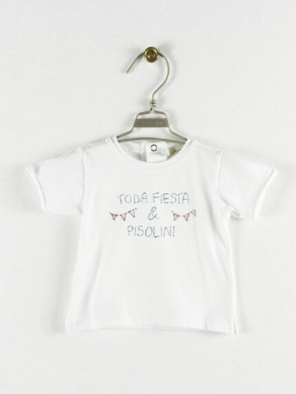 T.SHIRT BABY PISOLINI T.shirt stampata a manica corta in cotone elasticizzato con comoda chiusura a bottoncini sul retro.