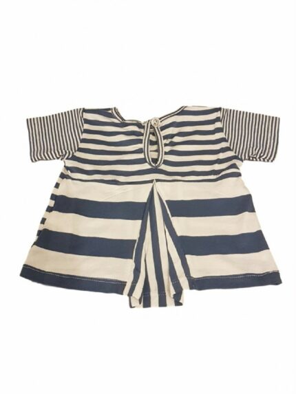 T.SHIRT COTONE FANT. RIGATAOCEANO MAPERÒ - T.shirt in cotone, fantasia rigata blu oceano.