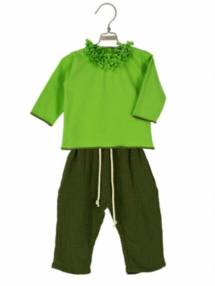 T.SHIRT COTONE MANICHE LUNGHE MAPERÒ - T.shirt di cotone a maniche lunghe, colletto a rouches.