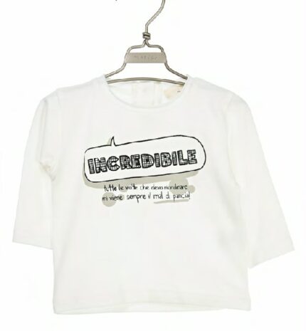 T.SHIRT JERSEY INCREDIBILE MAPERÒ - T.shirt jersey con stampa testo. Taglie baby (3/36 mesi).
