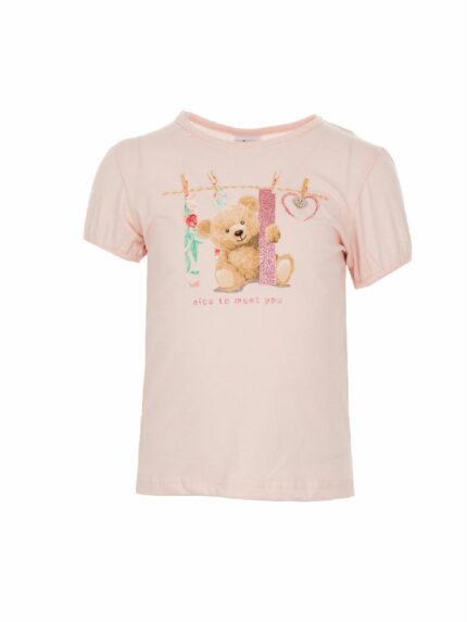 T.shirt m/c Cerimonia a Pois Ativo Kids T.shirt stampata baby in jersey di cotone con maniche corte a palloncino.