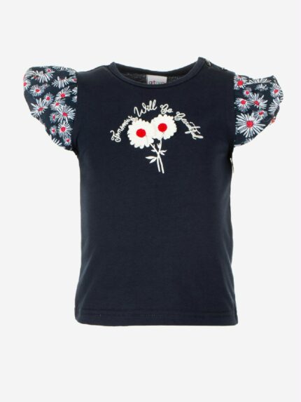 T.shirt m/c Spring Breeze Ativo Kids T.shirt stampata per bimba in cotone stretch con maniche corte a palloncino in tessuto fantasia.