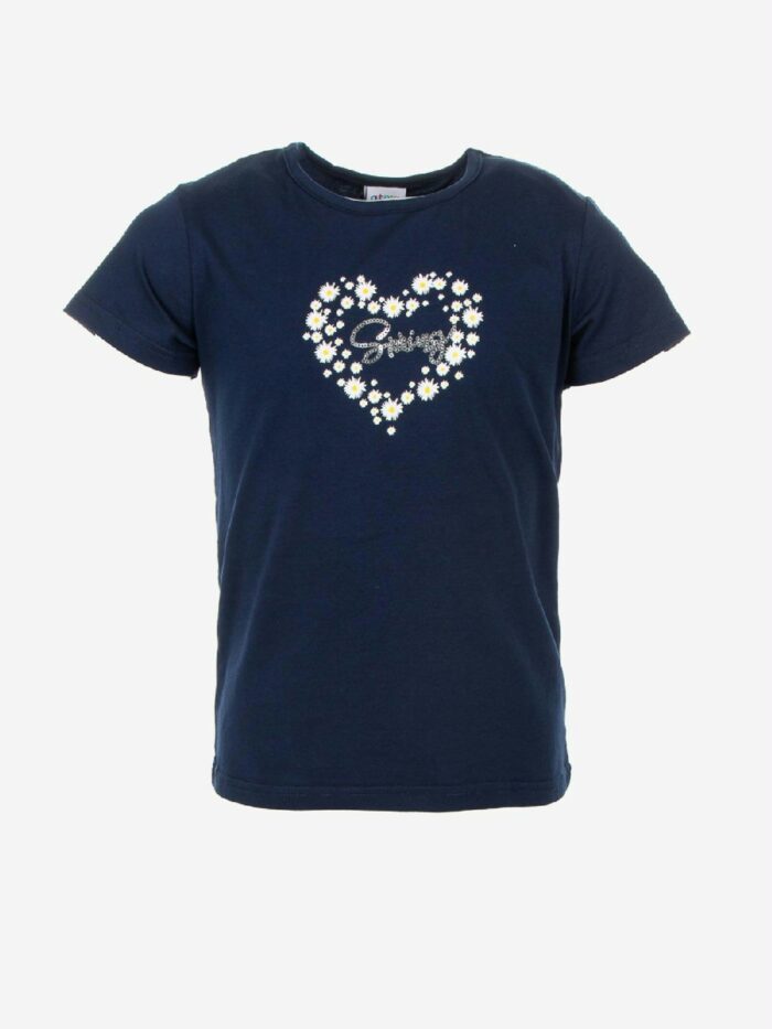 T.shirt m/c Spring Breeze Ativo Kids T.shirt in cotone per bambina a maniche corte con stampa cuore/margherite.
