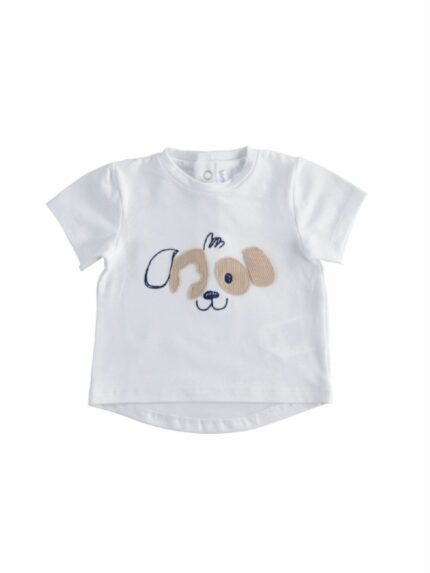 T.shirt m/corta cagnolino T.shirt a maniche corte per neonato in jersey stretch con ricamo cagnolino.