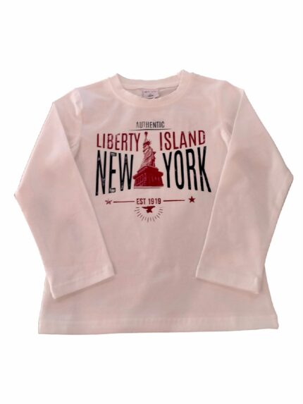 T.SHIRT M/LUNGA NEW YORK T.shirt in cotone a manica lunga, stampa NEW YORK.