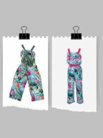 Tuta Rainforest Ativo Kids Tuta stampata in fantasia TROPICAL all over.