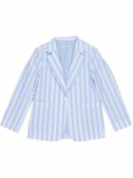 Giacca ragazza Giacca ad un bottone, tasche applicate, tessuto fantasia rigata azzurra.