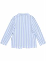 Giacca ragazza Giacca ad un bottone, tasche applicate, tessuto fantasia rigata azzurra.