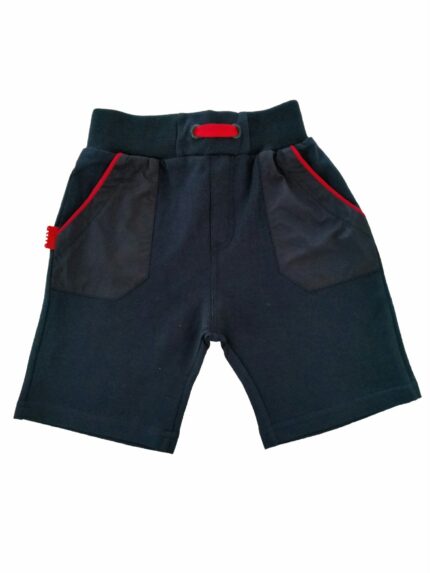 Bermuda felpa Bermuda in felpa di cotone stretch tasche laterali con bordo a contrasto, cintura elastica e taschina dietro.