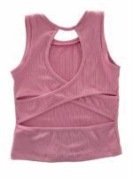 Canotta ragazza Canotta in viscosa con retro incrociato. Adatta ad un look sportivo.