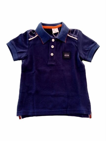 POLO COTONE COLLETTO CONTRASTO ATIVO KIDS - Polo in cotone a manica corta con colletto con profilo a contrasto. Taglie 6/36 mesi