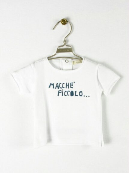 T.SHIRT BABY MACCHÈ PICCOLO T.shirt baby di cotone a manica corta, stampa testo fronte/retro.