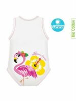 Body 0-36m Bio Fresco Cotone Estate Fenicottero Un body in taglia unica senza maniche che ti permette di fare bene all'ambiente e al tuo portafoglio perché veste il tuo bimbo dalla nascita fino ai 3 anni. I body J BIMBI offrono qualità e sicurezza grazie al cotone biologico e la massima traspirabilità e delicatezza sulla pelle del neonato, ideali in estate. I body J BIMBI sono realizzati senza l'utilizzo di trattamenti chimici che potrebbero irritare la pelle delicata del neonato e permettono quindi di proteggerla da irritazioni e arrossamenti. Essenziali Nascita