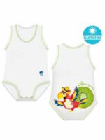Body 0-36m Bio Fresco CotoneEstate Pappagallo Un body in taglia unica senza maniche che ti permette di fare bene all'ambiente e al tuo portafoglio perché veste il tuo bimbo dalla nascita fino ai 3 anni. I body J BIMBI offrono qualità e sicurezza grazie al cotone biologico e la massima traspirabilità e delicatezza sulla pelle del neonato, ideali in estate. I body J BIMBI sono realizzati senza l'utilizzo di trattamenti chimici che potrebbero irritare la pelle delicata del neonato e permettono quindi di proteggerla da irritazioni e arrossamenti. Essenziali Nascita