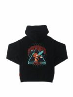 Felpa con cappuccio Felpa zippata con cappuccio, polsi elasticizzati, due tasche sul davanti, interno felpato, scritta logo stampata sul davanti, disegno e scritta logo stampati sul retro, etichetta con scritta logo cucita sul fianco. Made in Italy