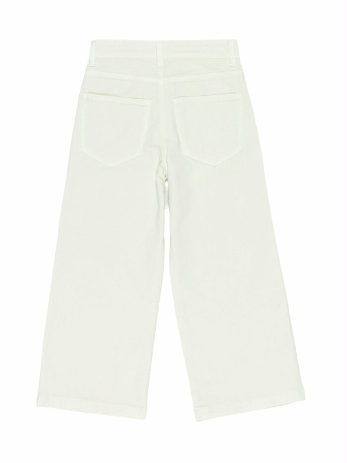 Pantaloni ragazza Pantalone in cotone stretch, modello 5 tasche, gamba larga diritta. Made in Italy