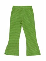 Pantaloni ragazza Pantaloni modello trombetta, fantasia jaquard con cintura elastica, fondo gamba con spacchetti laterali. Made in Italy