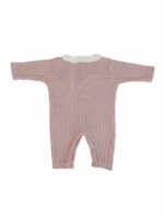 Tutina maglia neonata Tutina in maglia per neonata senza piedini, apertura davanti e al cavallo con bottoncini snap.