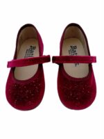 Ballerina velluto Ballerina in velluto glitter con cinturino in velcro. Suola in gomma in tinta.