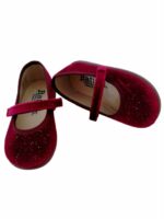 Ballerina velluto Ballerina in velluto glitter con cinturino in velcro. Suola in gomma in tinta.