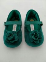 Ballerine culla neonata Ballerine culla per neonata in velluto con decoro fiore, cinturino con fibbia. Made in Italy Natale Lei 2023