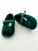 Ballerine culla neonata Ballerine culla per neonata in velluto con decoro fiore, cinturino con fibbia. Made in Italy Natale Lei 2023