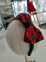 Cerchietto Scozzese Cerchietto in velluto con fiocco in tessuto fantasia scozzese. Made in Italy Natale Lei 2023