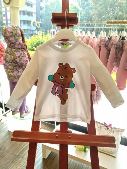 T.shirt manica lunga Teddy T.shirt - 100% cotone - a manica lunga stampa Teddy. Made in Italy