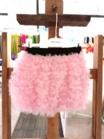 Gonna bimba Particolarissima gonna a palloncino in tulle rosa, cintura elastica nera. Made in Italy Party Natale