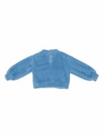 Maglia bimba Morbida maglia girocollo arricchita dalla lavorazione del filato effetto fluffy, apertura dietro con due bottoncini. Graziose taschine applicate davanti. Made in Italy