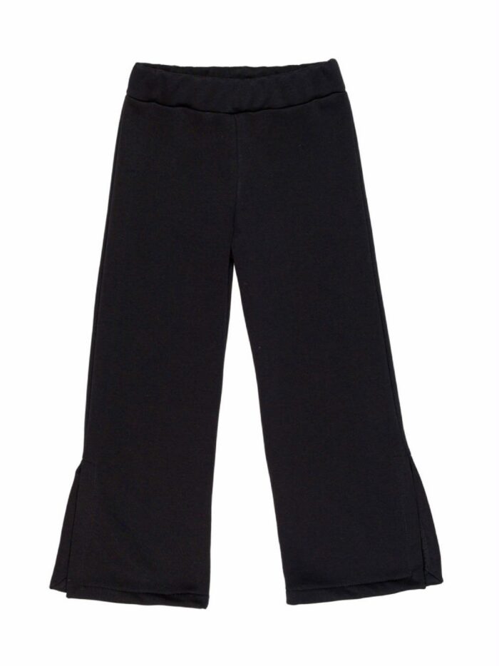 Pantaloni felpa ragazza Pantaloni in felpa, peso invernale, dal taglio comodo con cintura elastica e spacchetti laterali al fondo. Made in Italy
