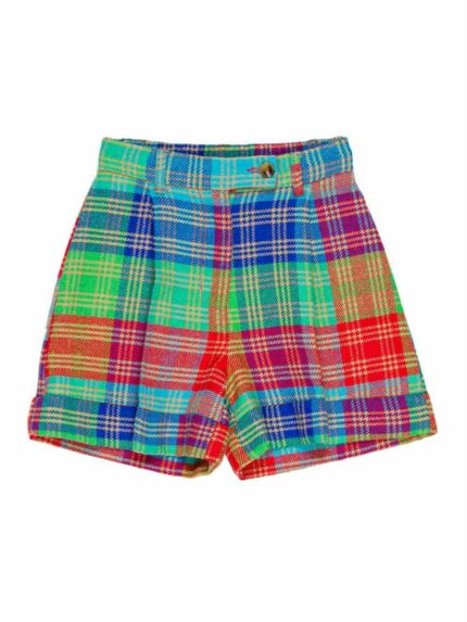 Shorts ragazza Shorts in tessuto multicolor misto lana, allacciatura con zip e due bottoni, cinta elasticizzata dietro. Made in Italy