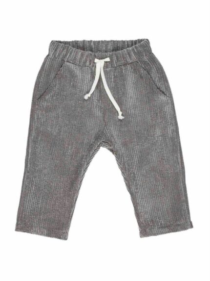 Pantaloni velluto baby Pantaloni in velluto millerighe con tasche laterali, cintura elasticaa con coulisse. Made in Italy
