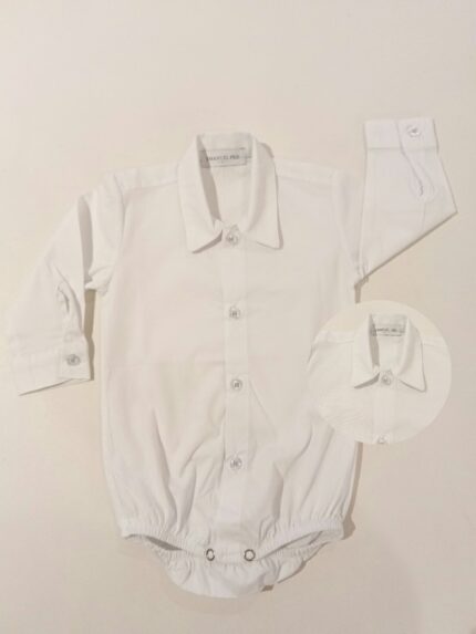 Camicia body neonato Body Camicia in Cotone Stretch per Neonato - Eleganza e Comfort con EMANUEL PRIS