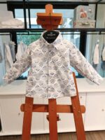 Panciotto con camicia Outfit Battesimo Neonato - Panciotto Doppio Petto e Camicia Fantasia - Made in Italy Made in Italy Cerimonia Neonato