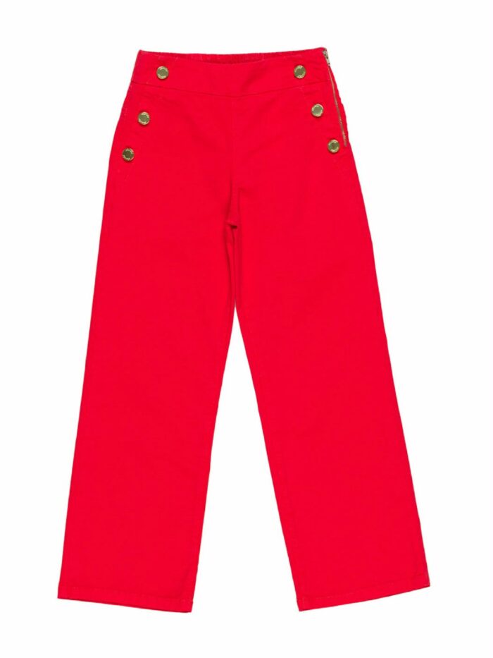 Pantaloni ragazza Pantaloni in Twill di Cotone Ragazze - LÙ-LÙ - Stile Chic Italiano Made in Italy