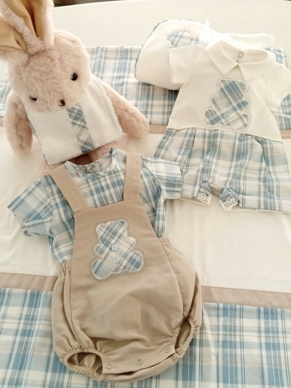 Salopette neonato Dolce Orsetto Salopette Lino e Cotone - Eleganza e Comfort per il Tuo Bimbo Nursery Lista Nascita Idea Regalo Corredino
