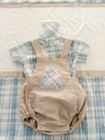 Salopette neonato Dolce Orsetto Salopette Lino e Cotone - Eleganza e Comfort per il Tuo Bimbo Nursery Lista Nascita Idea Regalo Corredino