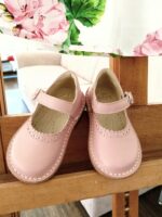 Scarpa bimba Scarpina in Pelle Rosa Eureka - Calzature Artigianali per Bambine Italiane Made in Italy Scarpe pelle