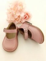 Scarpa bimba Scarpina in Pelle Rosa Eureka - Calzature Artigianali per Bambine Italiane Made in Italy Scarpe pelle
